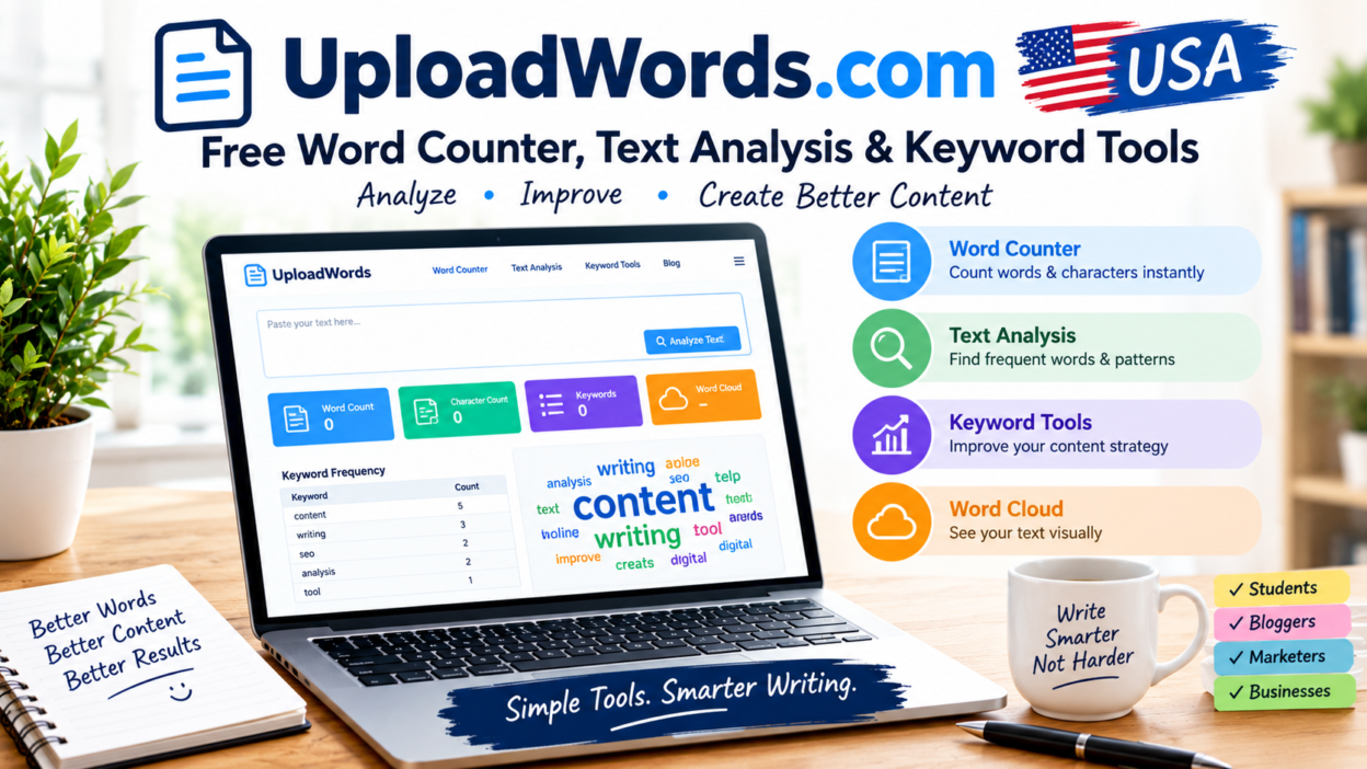 UploadWords.com USA: Free Word Counter, Text Analysis & Keyword Tools